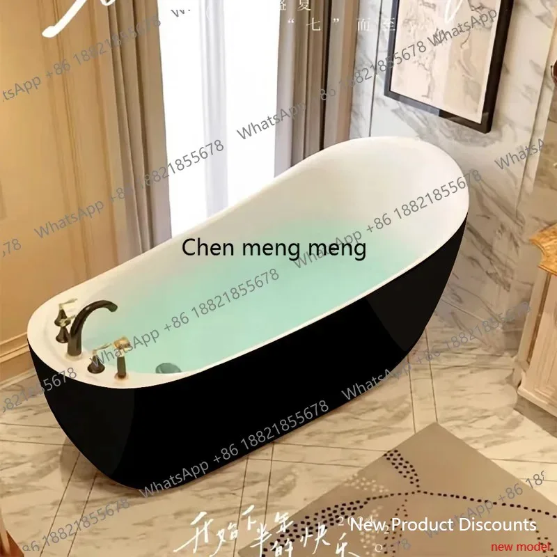 Retro Home Hotel B & B Acrylic with Hardware Bathtub Independent Seamless Integrated Adult Deep Soaking Bathtub