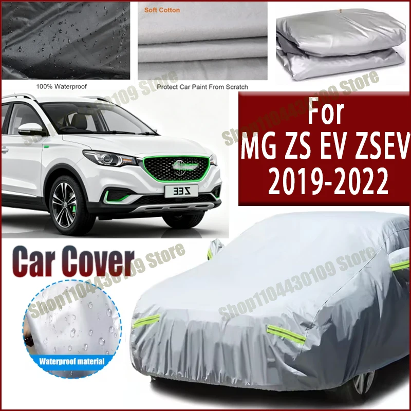 

For MG ZS EV ZSEV 2019-2022 2021 Car Cover Waterproof UV Protection All Weather Dustproof Snow Rain Cover 190T Polyester