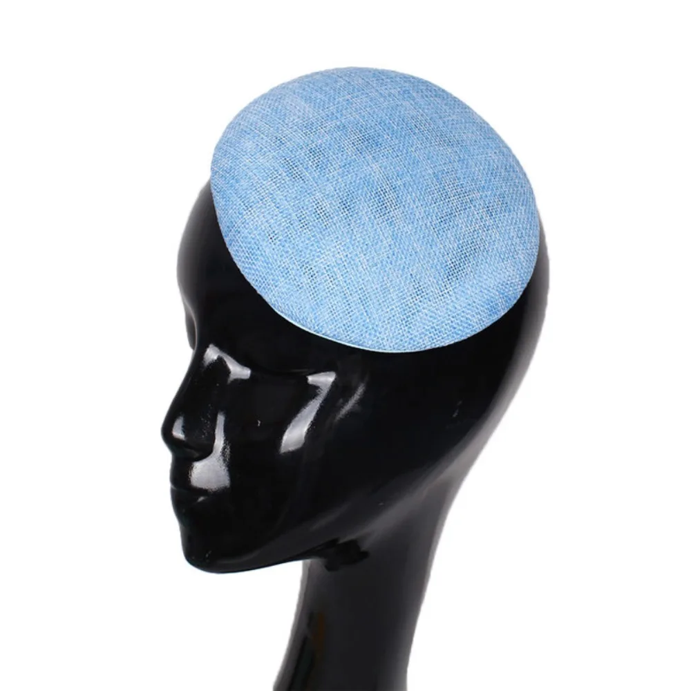 Elegant Solid Color Fascinator Base Headpiece 15 CM Vintage Fascinator Hat 1920s Hair Accessories Wide Brim Mesh Hat Dance Show