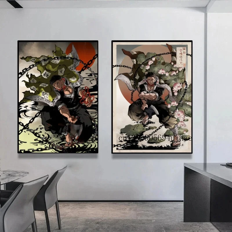 

Japan Anime Demon Slayer Wall Poster Tanjirou and Himejima Gyomei Home Decor Prints Living Room Bedroom Canvas Painting Mural