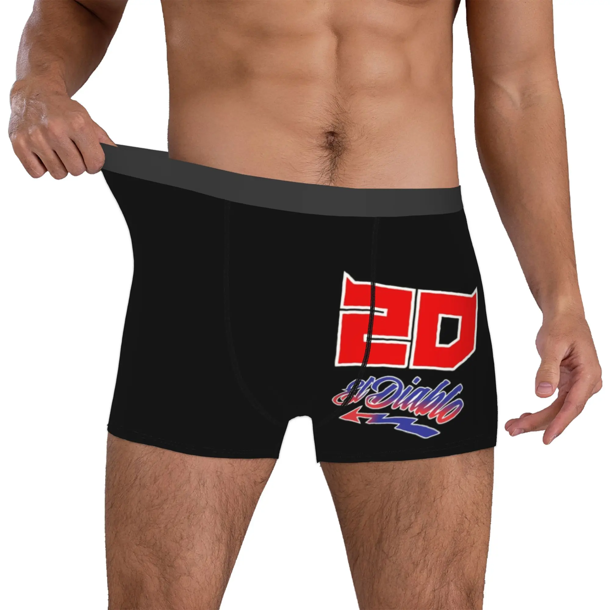 Motorcycle Rider Fabio Quartara Logo Boxers Shorts Panties Men's Underpants Comfortable El Diablo Number 20 Briefs Underwear