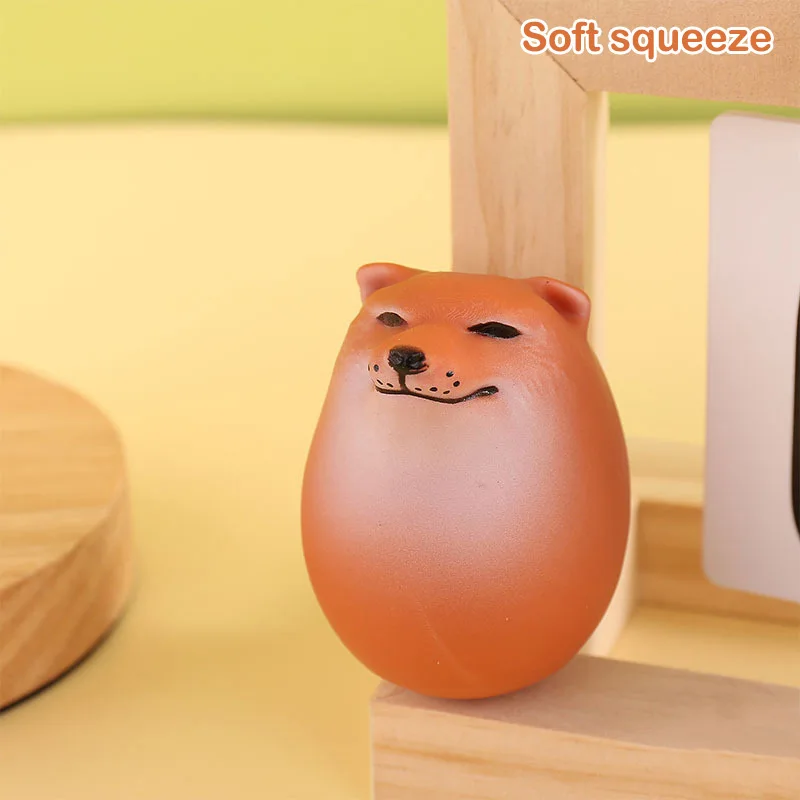 2024 Creative Shiba Inu Realistic Egg Shape Pvc Desk Decor Dog & Egg Union Decorations For Home Offices Cute Christmas Ornament