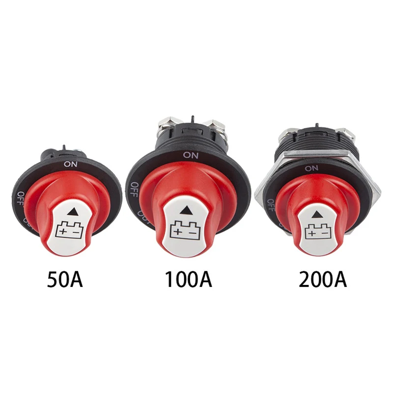 

50A 100A 200A Car Battery Disconnect Cut Off Kill Switch Rotary 12V 24V DC Power Isolator Auto Motorcycle Boat Accessories