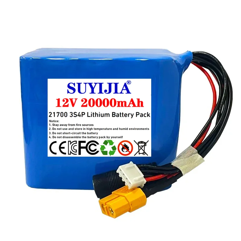21700 12V 20AH dragnet boat battery waterproof rechargeable high rate 3S4P 12.6V 20000mAh chao boat lithium battery pack