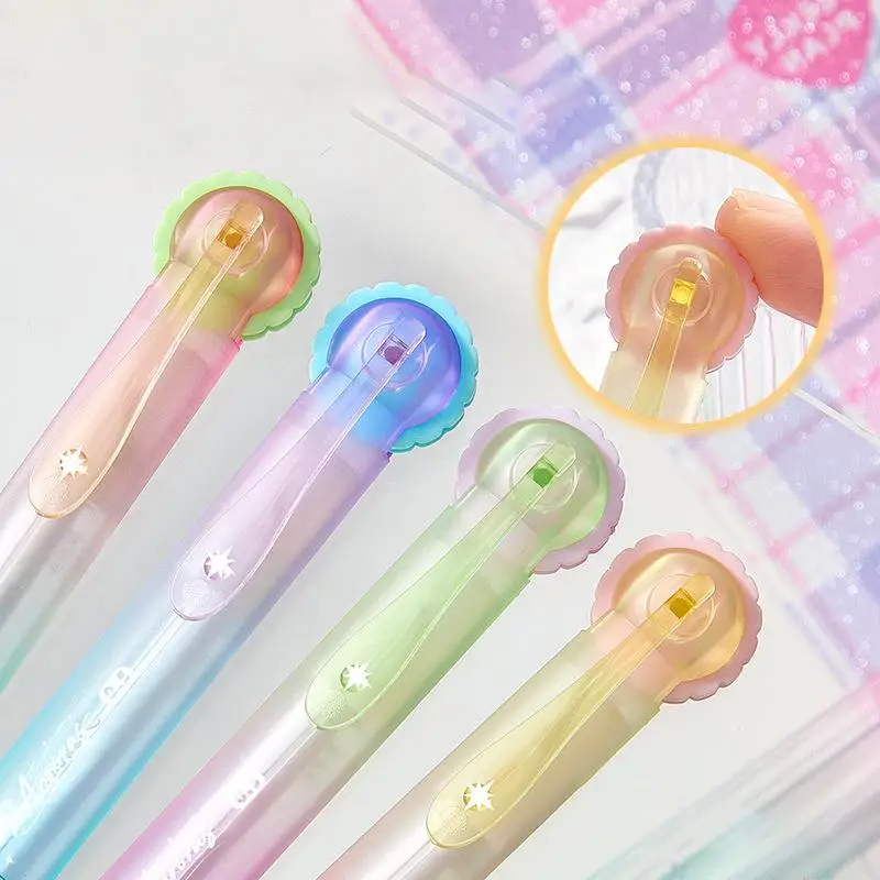 (BBQ4)Gear Pen Fidget Gel Pens, 0.5mm Black Ink Retractable Ballpoint Pens, Low Gravity Smooth Writing