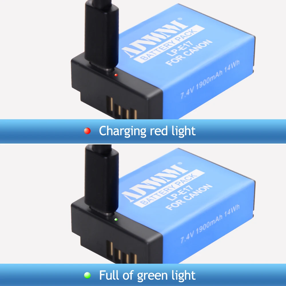 LP-E17 LPE17 LP E17 Camera Battery with Type-c Charging for Canon EOS R8 RP 200D 250D M3 M5 M6 750D 760D T6s 800D T8i