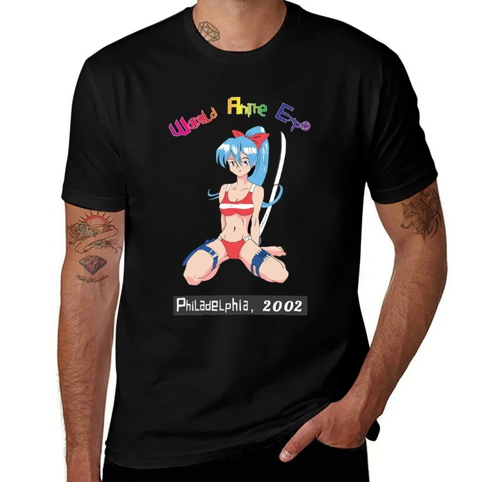 World Anime Expo 2002 Authentic Classic T-Shirt High Elasticity Sports Tee Shirt T-Shirt