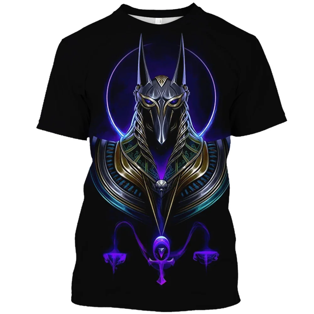 Men's T-shirt Egyptian Mythology 3D printed 2024 Summer Animal Fashion short sleeve basic top casual everyday oversized clothing