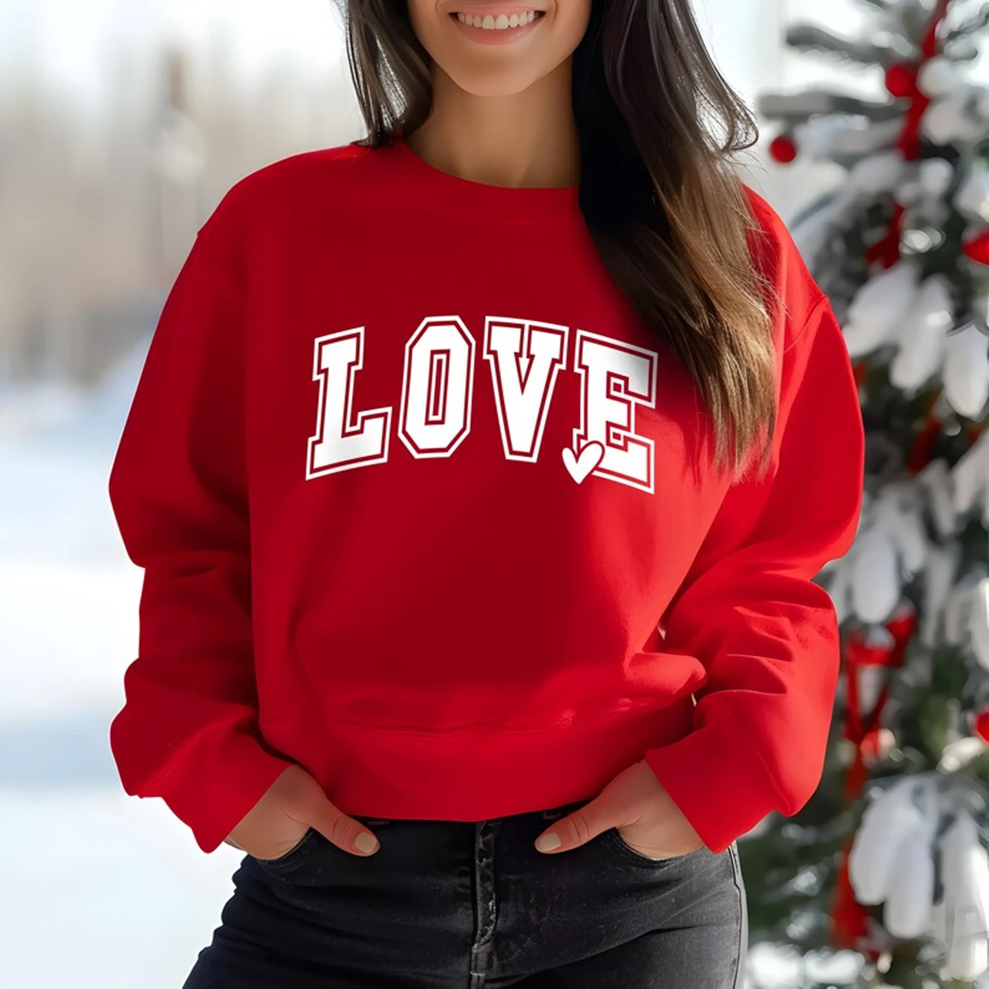 

Толстовка с принтом любовных букв, женский весенний романтический пуловер с сердечками, джемпер унисекс, топ на годовщину отношений