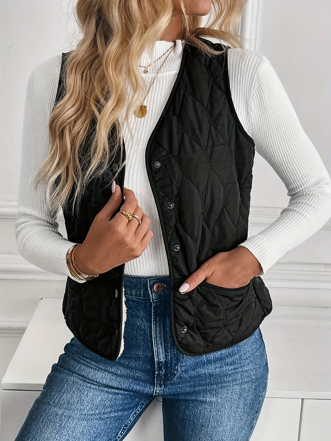 Women's Warm Lined Jacket, Winter Clothing Women's Vest