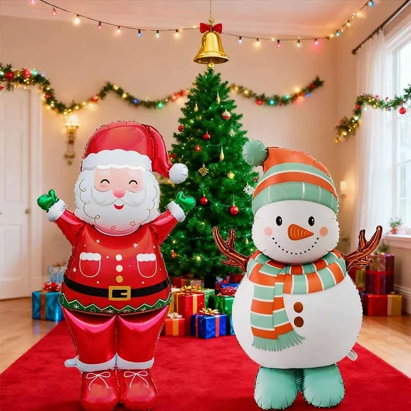 1pc Große Weihnachten Stehende Folienballons Weihnachtsbaum Santa Claus Schneemann Nussknacker Weihnachten Folienballon Neujahr Ballon