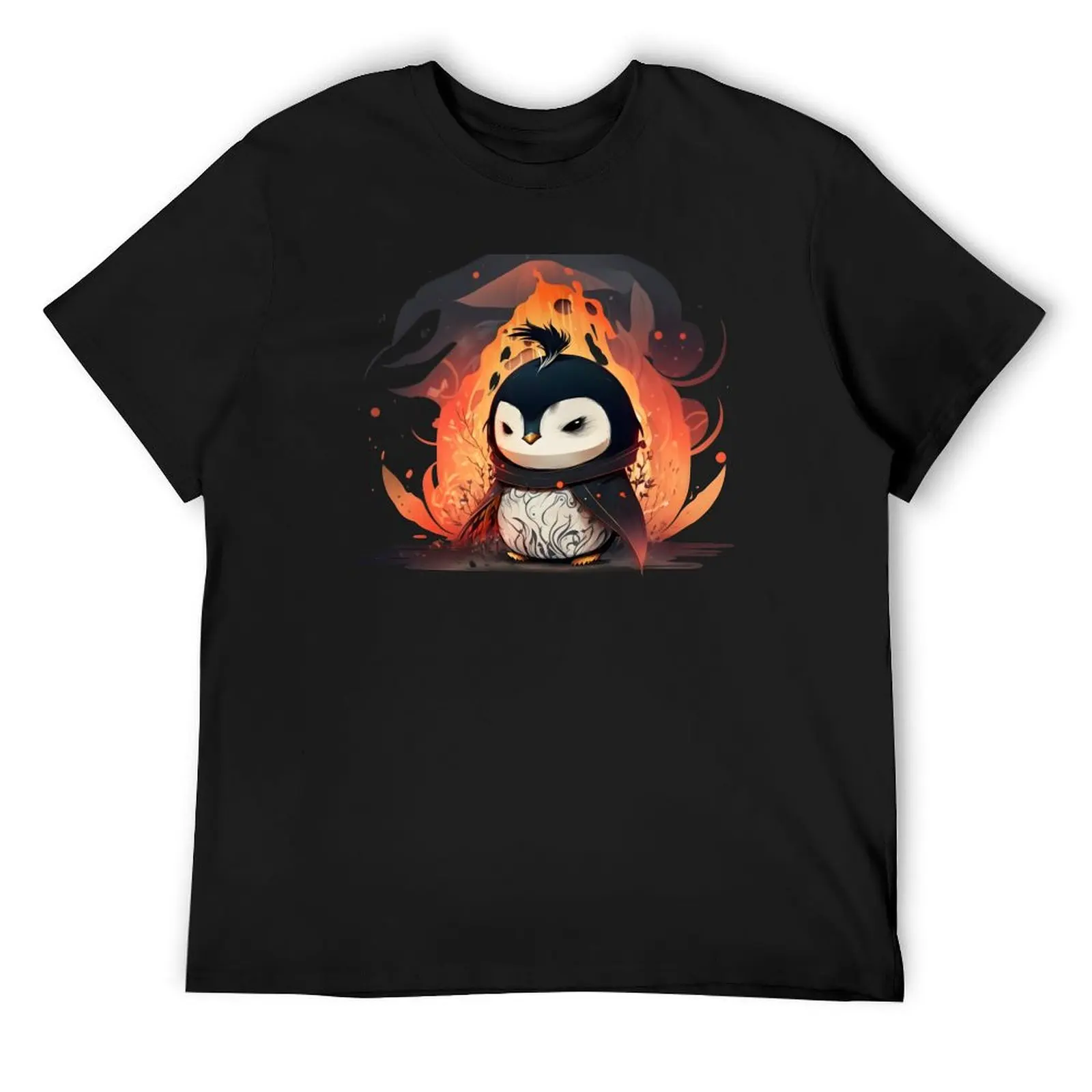 

Magic Flaming Penguin T-Shirt new edition heavyweights Aesthetic clothing customs shirts men