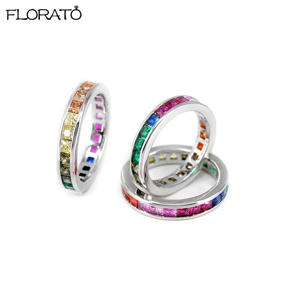 Luxury Multicolor CZ Engagement Ring for Women's Fashion 6/7/8 Party Ring Couple Rings Wedding Luxury Jewelry for Women Gift