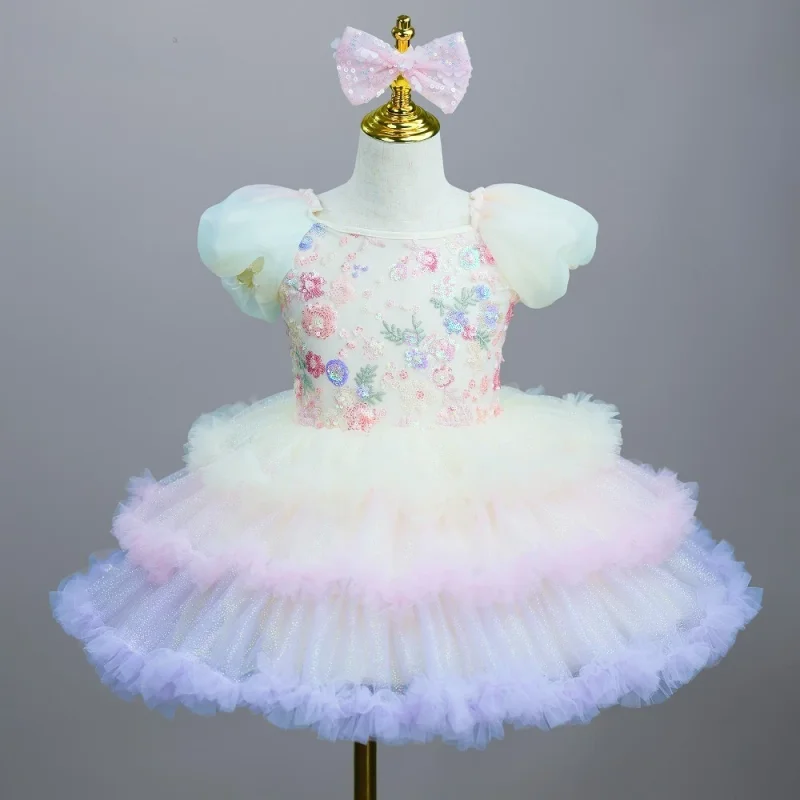 أداء ثياب أنيقة للفتيات الباليه توتو ملابس الرقص ملابس الاطفال فستان الباليه المرحلة ازياء جودة ملابس الأطفال