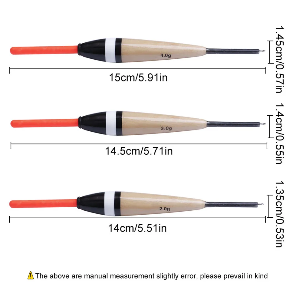 Balsa Wood Floats For Marine Fishing 5 Piece Pack With Weight Options 2g 3g 4g For Variable Depth Control