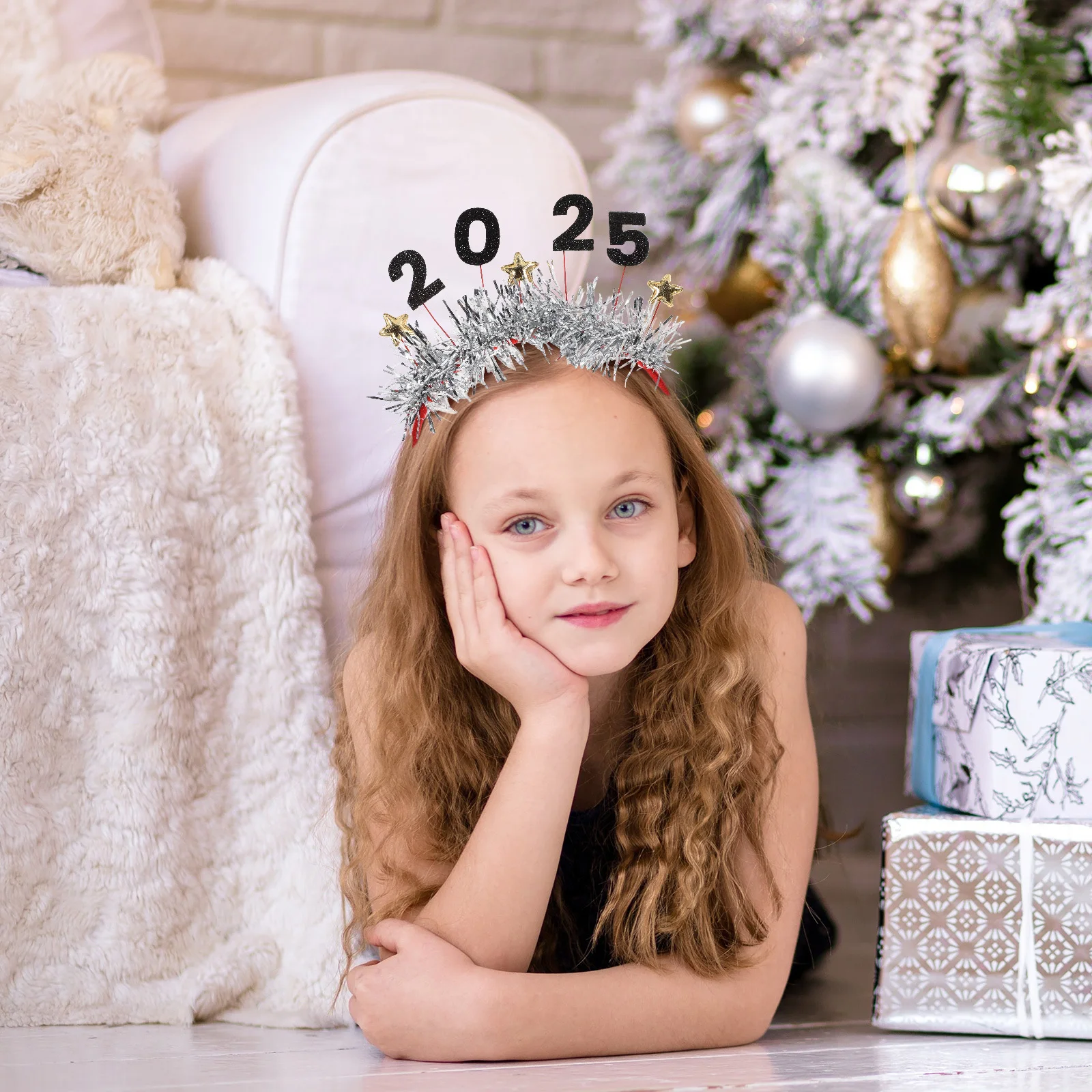 

2025 Number Star Garland Headband New Year Eve Party Headwear New Year Accessories Photo Booth Props Festival Hairband