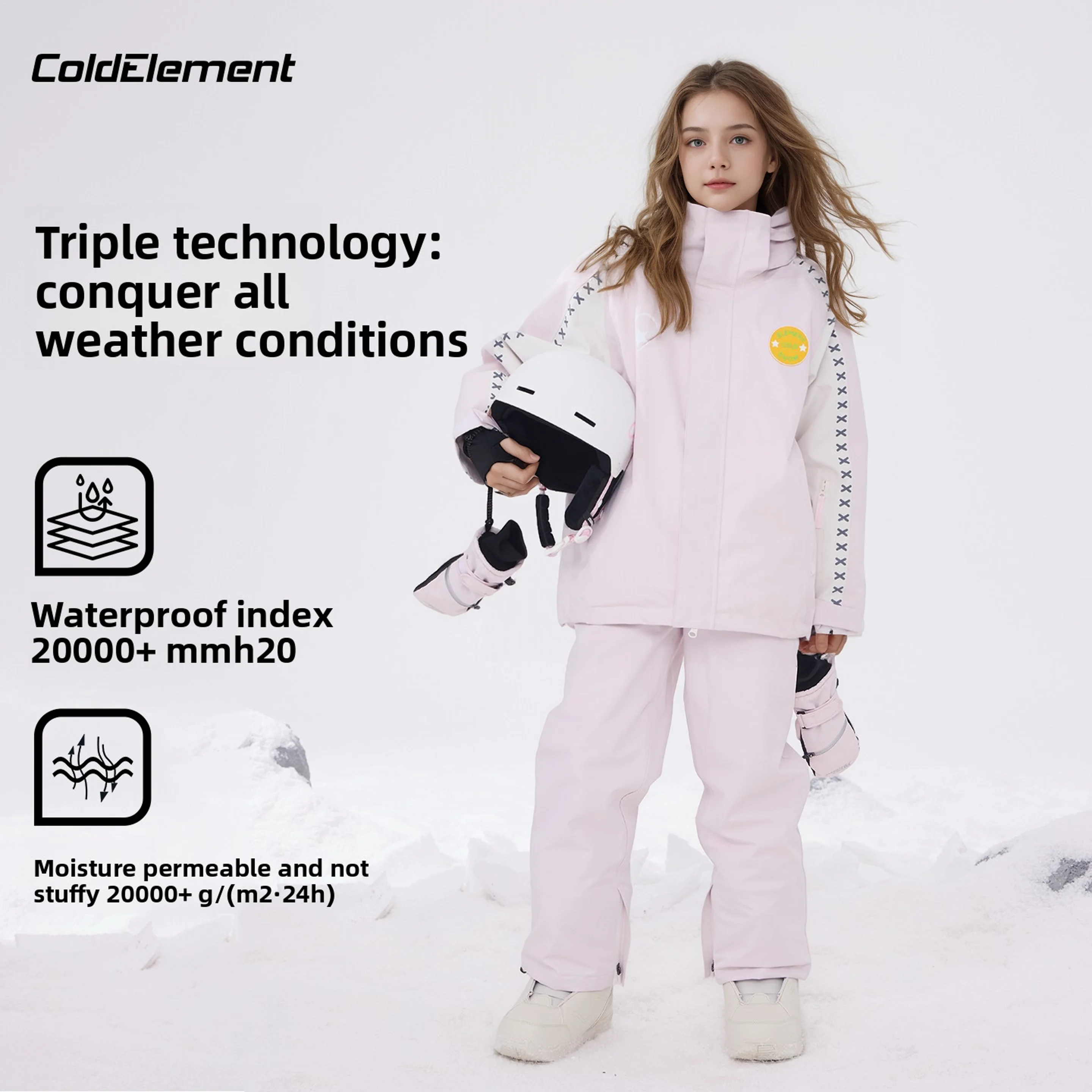 

Coldelement Kids Ski Suit Set - Warm, Waterproof, Split Design For Boys & Girls - Perfect For Autumn & Winter Outdoor Sports