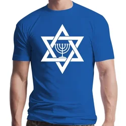 New Mens Jewish Menorah Relgion Star of David t shirt Design cotton O Neck Family Cute Building summer Formal  graphic t shirts