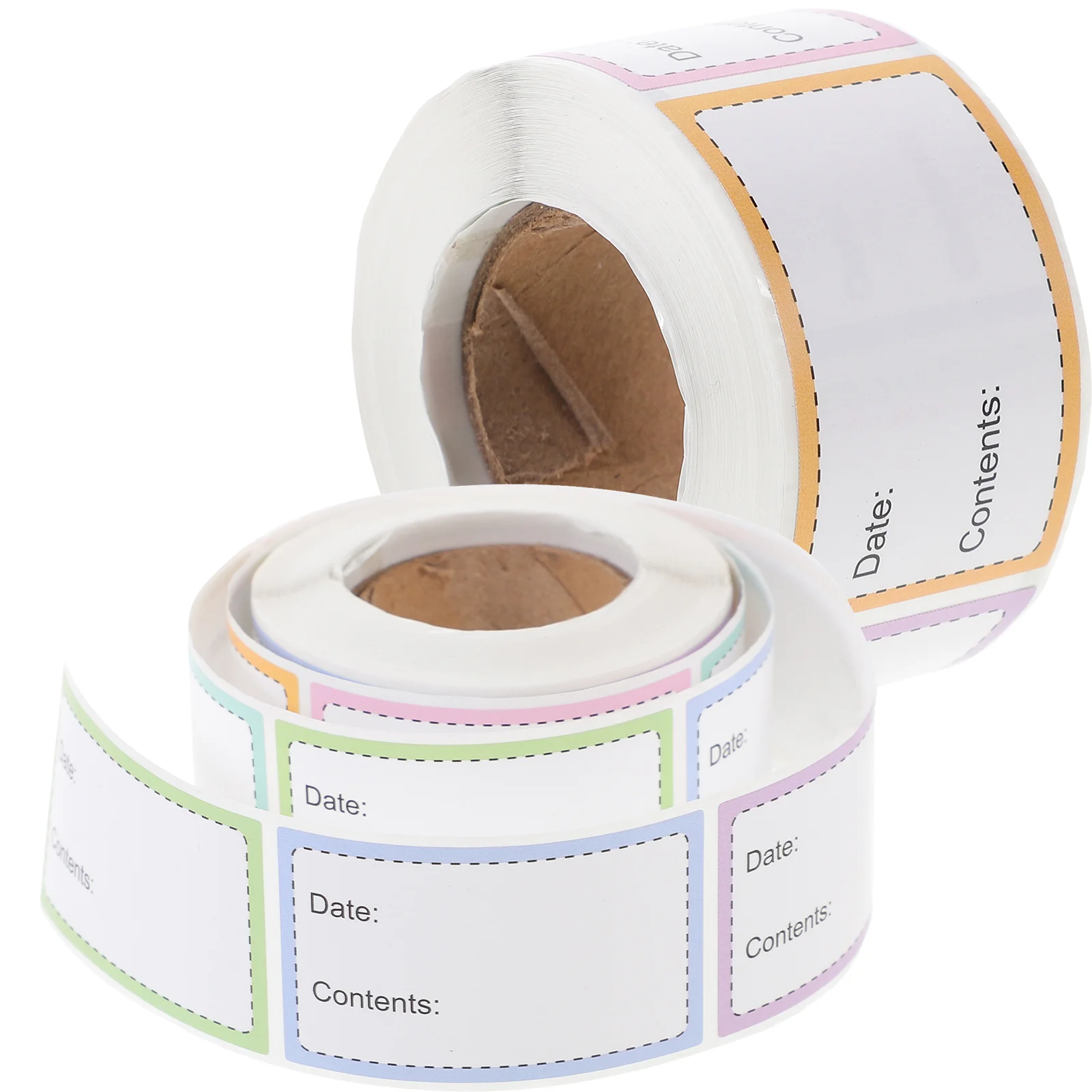 2 Rolls File Identification Stickers White Sticky Labels Tape for Jars Freezer Removable Food Storage