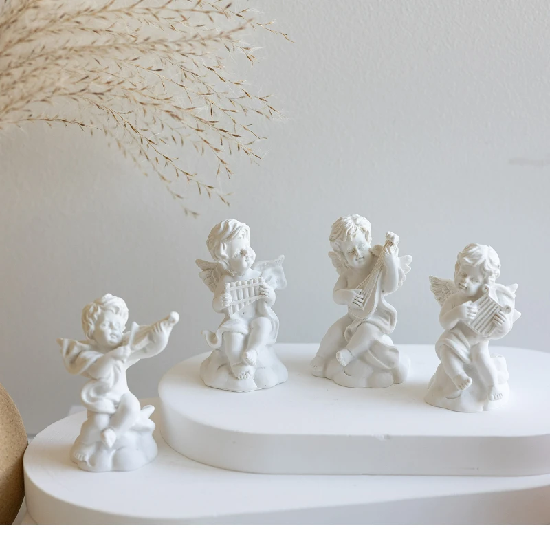 INS Cherub Resina Ornamentos Pose Bonito Mini Foto Props Auxiliar Em Posando Decorativa