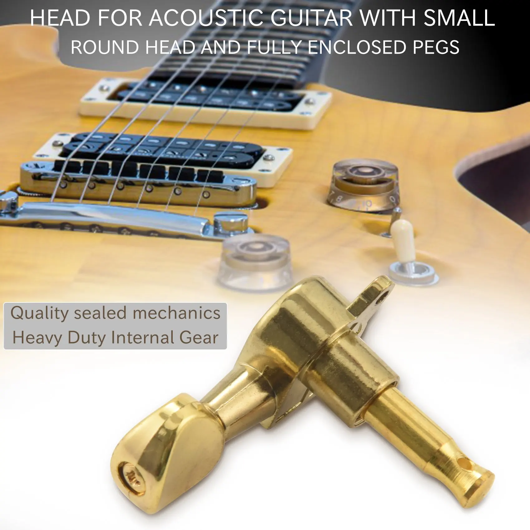 (AD12) 6 Guitar Tuning Pegs VERROUILLAGE Tuner Touches Guitar Strings Button 3L + 3R Gold