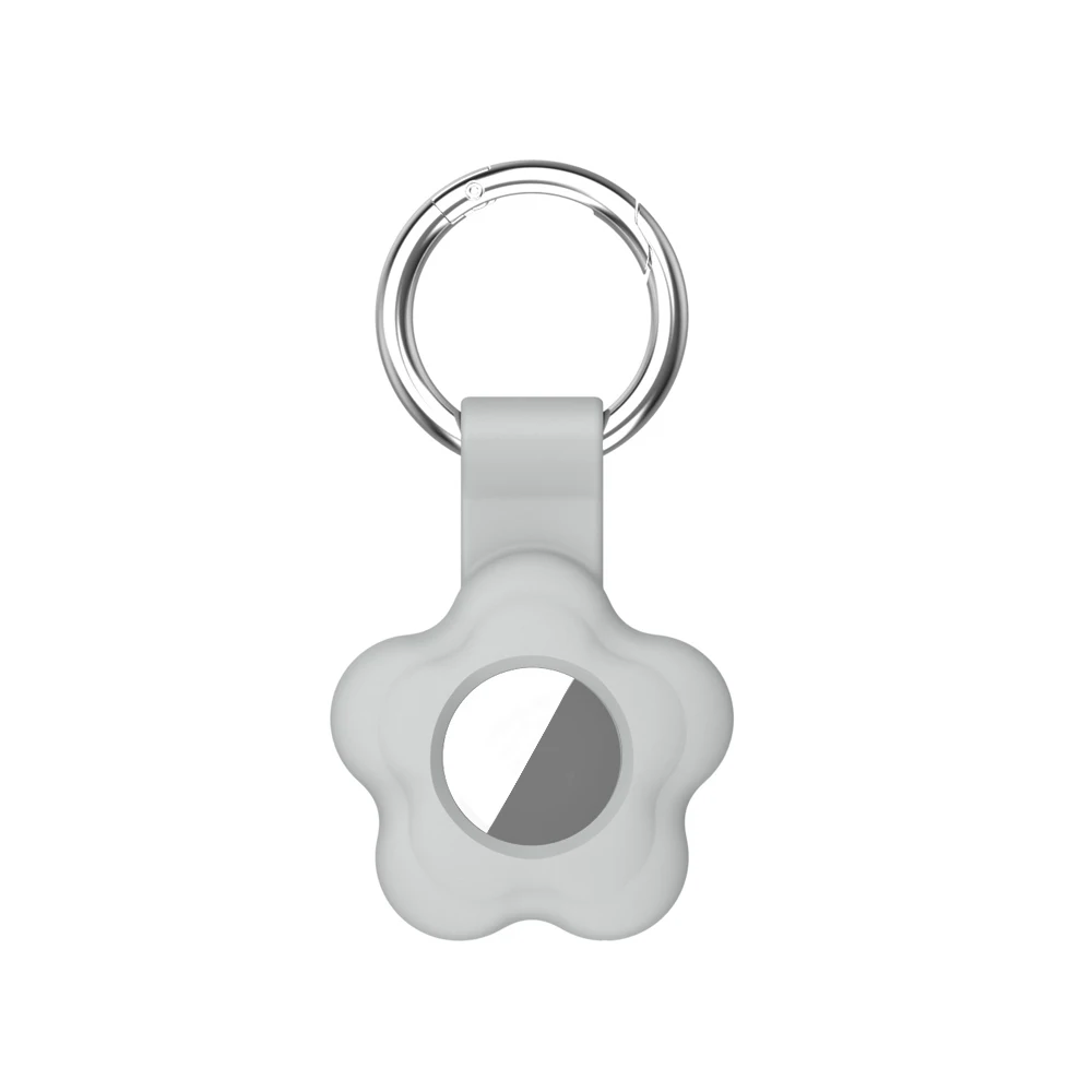 Flower Durable Anti-Scratch Anti-Lost Sleeve Keychain Case For Apple AirTag Pet Location Tracker Soft Silicone Protective Cover