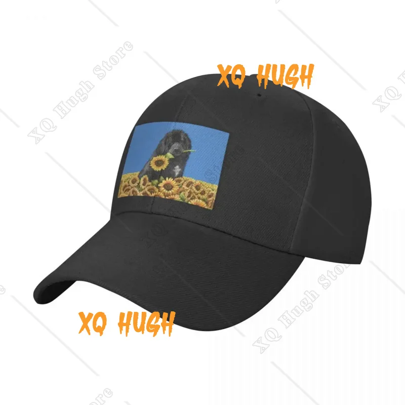 

Sunflowers and Newfie Baseball Cap Designer Hat Trucker Hat Golf for Women Men's