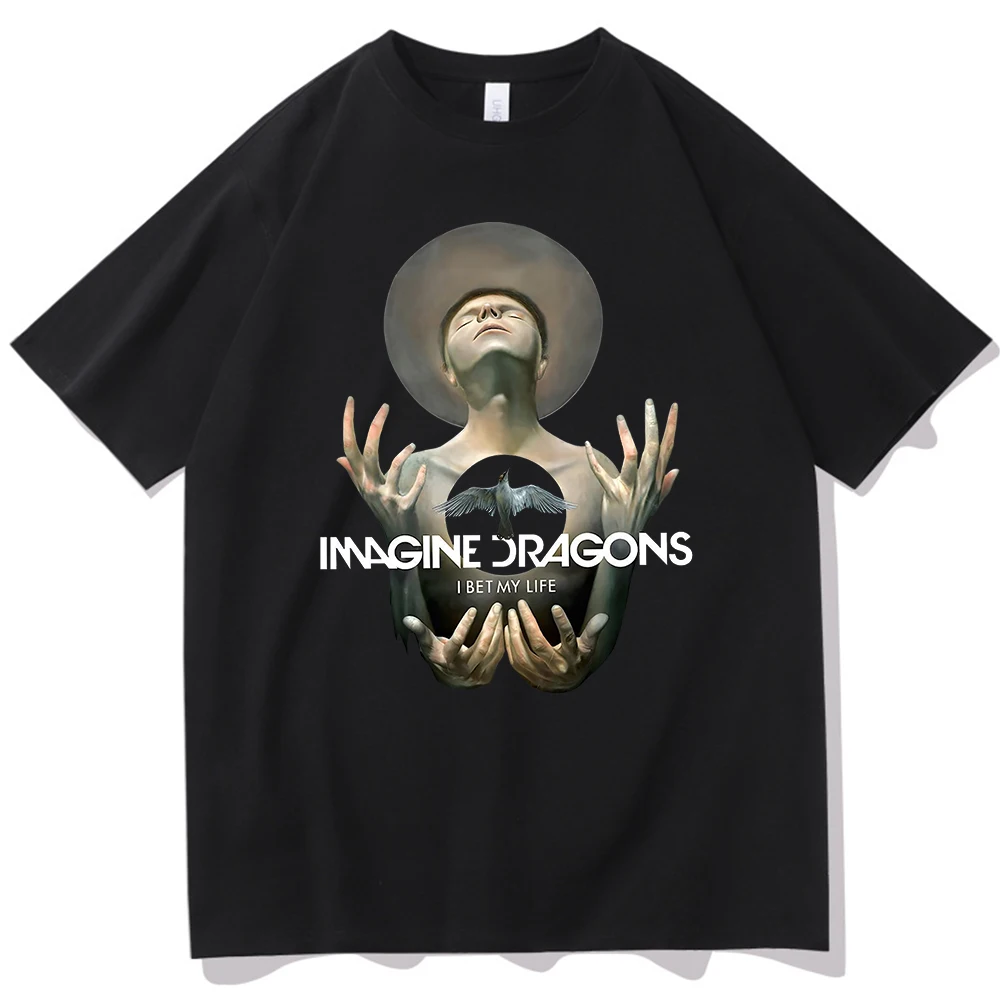 Imagine Dragons I Bet My Life T-shirt O-Neck Short Sleeve Shirts Fans Gift