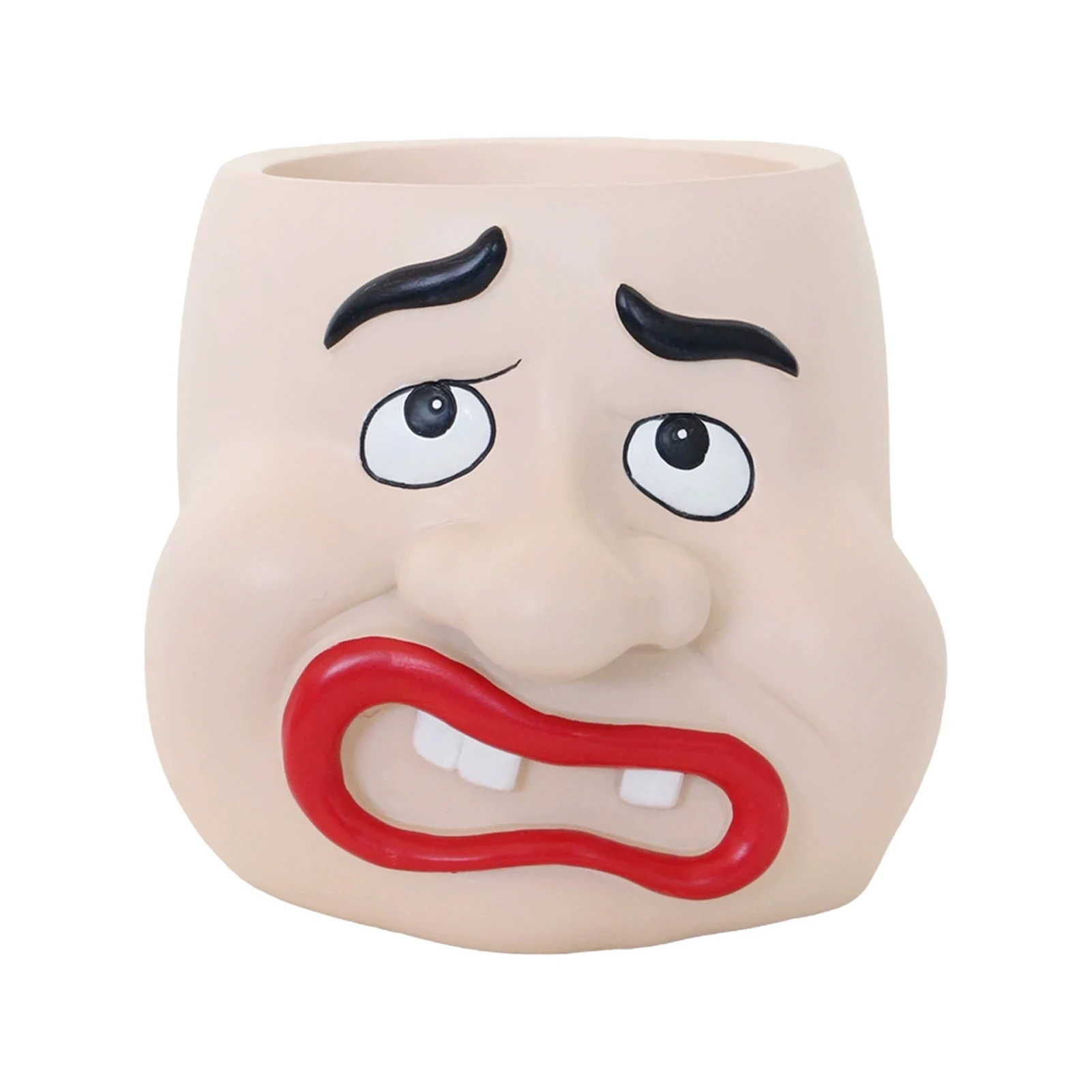 Resin Big Mouth Planter Pot for Succulents and Mini Landscape Decorative Desktop Ornament