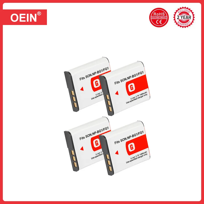 4Pcs NP-BG1 Battery For Sony Cyber-Shot DSC-W100 DSC-WX1 DSC-H50 DSC-H55 DSC-H3 DSC-H7 DSC-H9 DSC-H10 DSC-H20 NP FG1 Npbg1