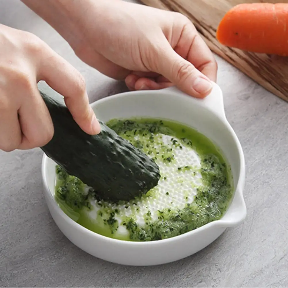 Ceramic Food Grinding Disc Ceramic Grater Plate for Ginger Garlic Wasabi Vegetable Masher for Puree Non-slip Kitchen for Infant