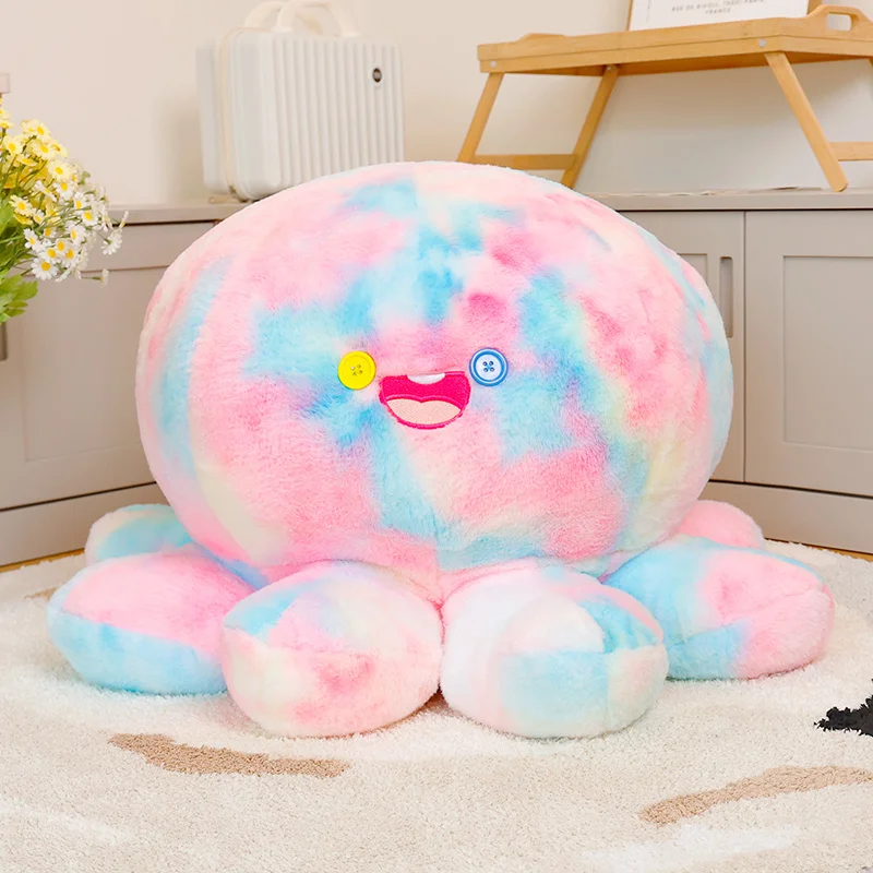 New Gradient Color Octopus Plush Toys Soft Stuffed Chubby Octopus Doll Cozy Cartoon Animal Throw Pillow Lovely Home Decor