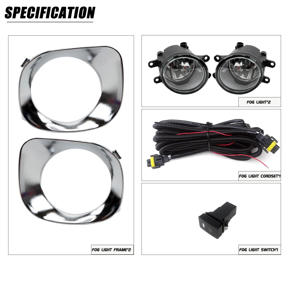 Front Bumper Fog Lamp Upgrade Kit FOR TOYOTA ALLION 2006 2007 2008 Version Additional Foglight Set Switch + Wiring