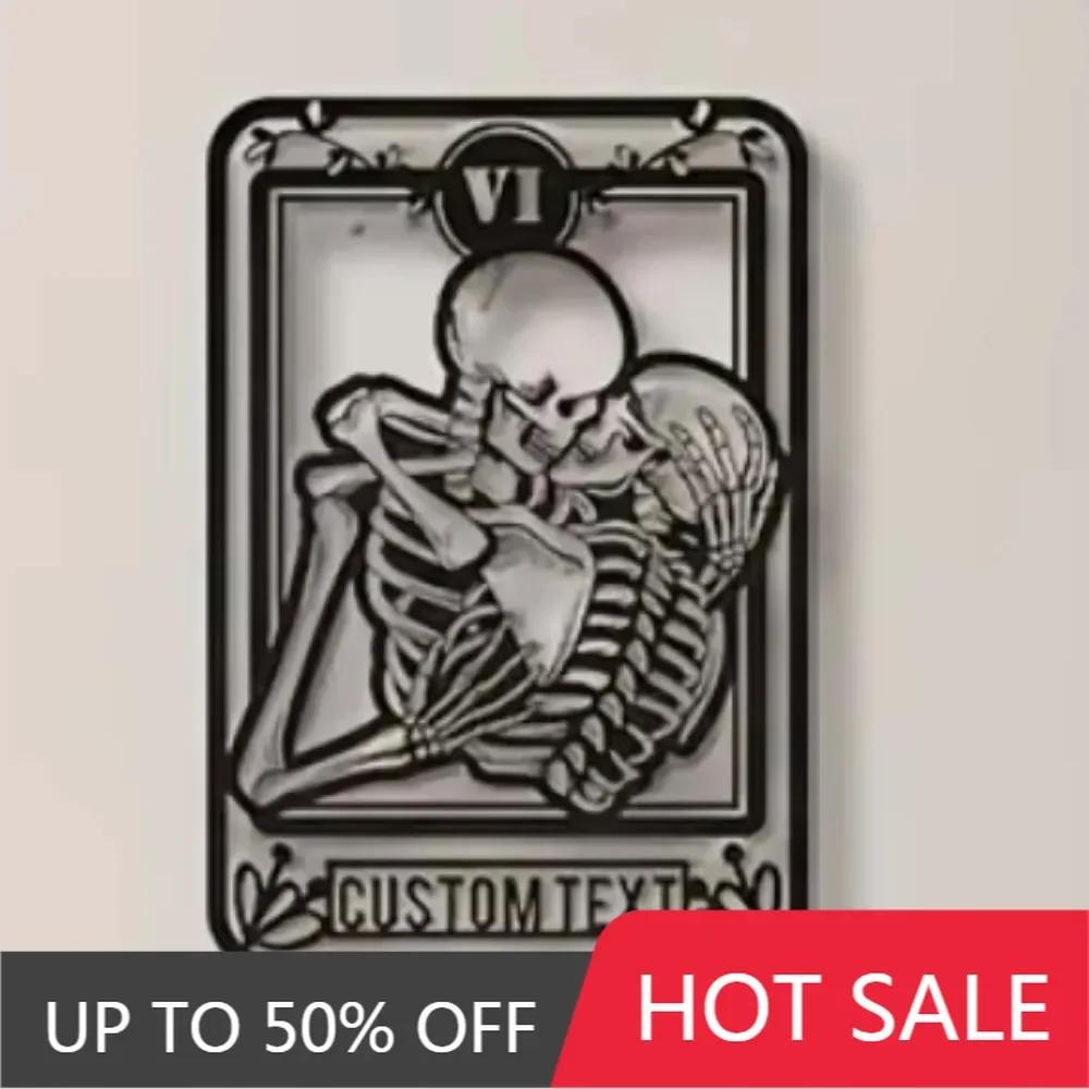 

1PC Premium Unique Gothic-Style Custom Metal Wall Art. Skeleton Couple,Eternal Love,Perfect for Halloween and Day of the Dead De