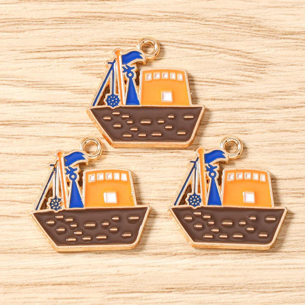 Tusember 10 Stück Niedliche Anker Kreuzfahrtschiff Segelboot Karte Piratenschatz Anhänger für DIY Ohrringe Halskette Schmuckherstellung – Detail 20