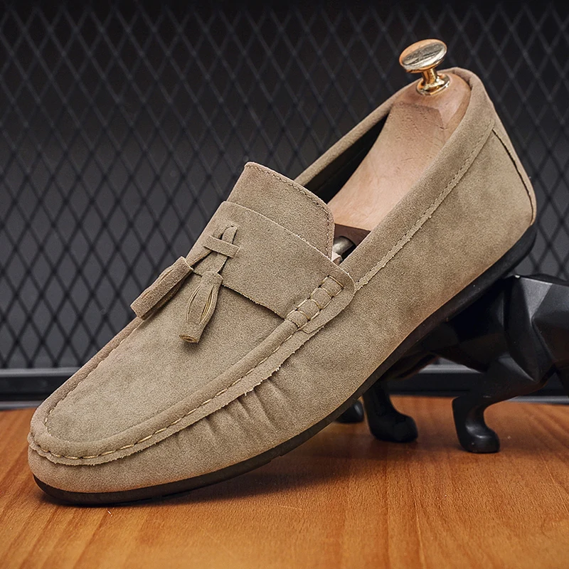 Fashion Suede Men Casual Shoes Breathable Comfort Slip-on Mens Driving Shoes Luxury Brand Men Loafers Mens Lazy Shoes Moccasins