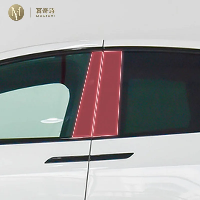 

pre cut car B/C pillar anti scratch PPF/TPU protective film transparent/carbon fiber sticker For Tesla Model X 20-2022