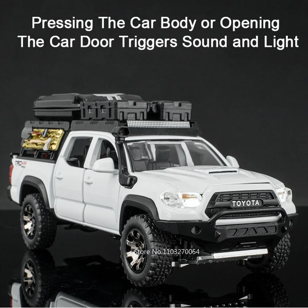 Maßstab 1:32 Tacoma Prado Auto Spielzeug Legierung Diecast Modell Türen Geöffnet Sound Licht Zurückziehen Miniatur Fahrzeuge für Kleinkind Kinder Geschenke