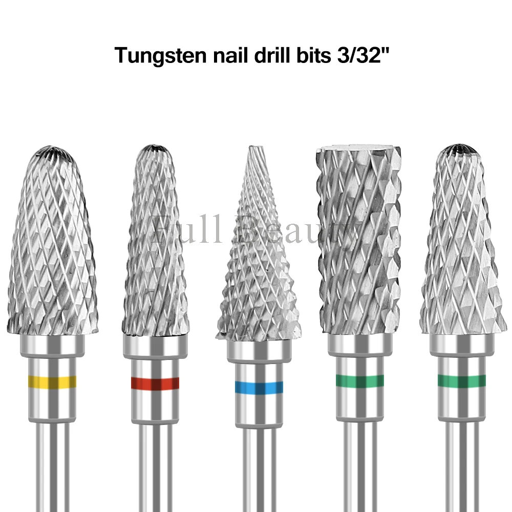 Tungsten Carbide Nail Drill Bits Flame Milling Cutters For Manicure Removing Gel Polish Sander Tips Nail Accessories Tools GLWGT