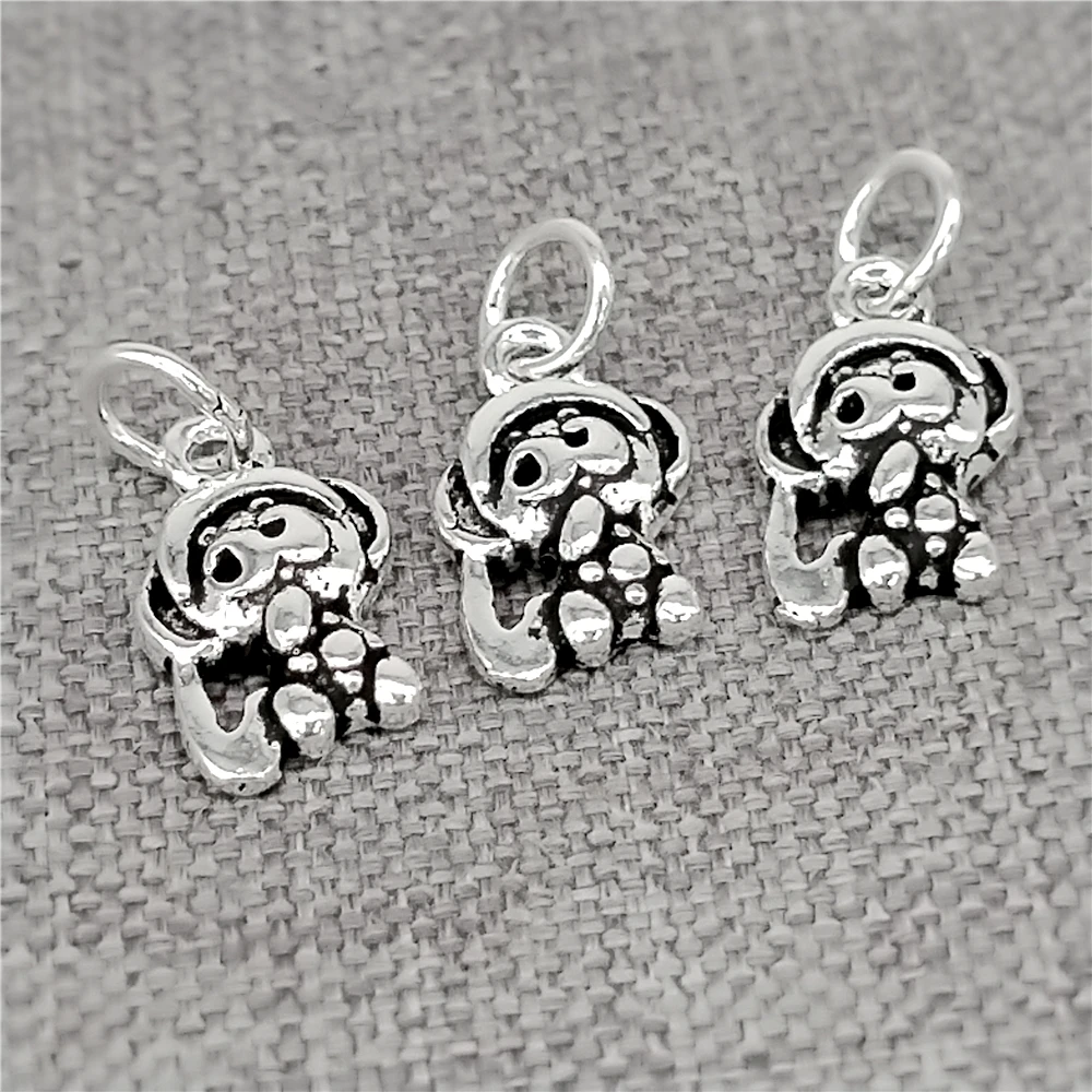 

8 штук маленьких подвесок-обезьянок из стерлингового серебра 925 пробы для браслета или ожерелья с животными