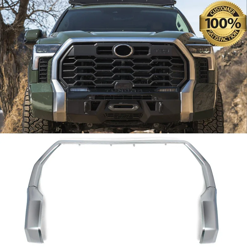 Front Bumper Grille Accessories for 2022-24 Toyota Tundra TRD Satin Aluminum Front Bumper Grille Trim Molding