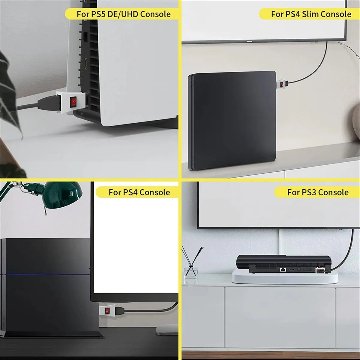 [B63C] Game Console ON/Off Power Switch Button for PS5/PS4/PS3/Xbox Series X Power Protection Switch