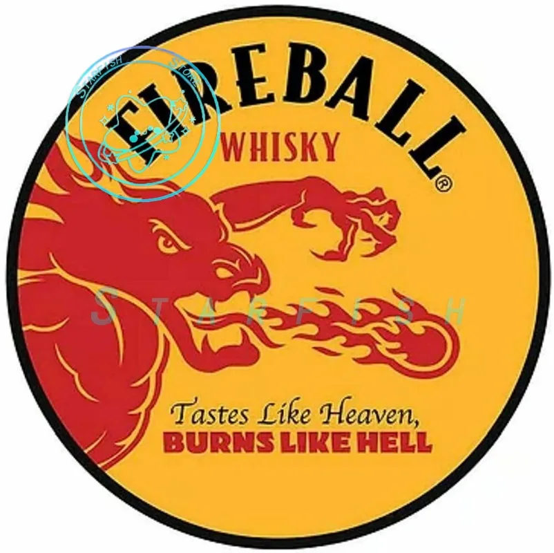 

Fireball Whiskey PVC Sticker Waterproof Sun Protection Car Sticker Wall Sticker Laptop Motorcycle Decoration Sticker