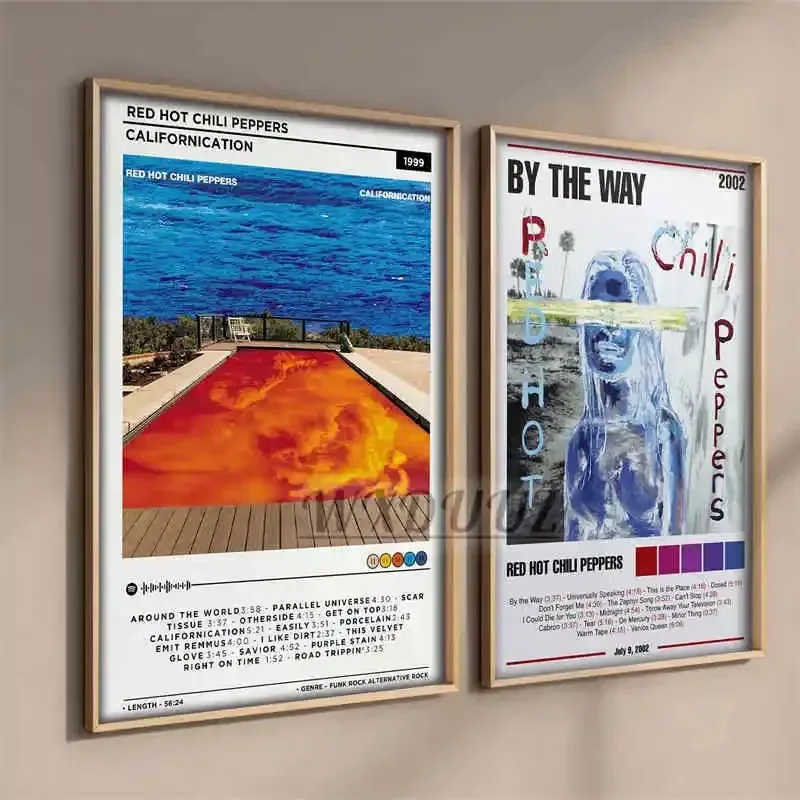 غلاف ألبوم موسيقى الراب البوب الأحمر الساخن الفلفل الحار المشارك الجمالية مغني الراب الهيب هوب روك في الطريق قماش طباعة جدار الفن غرفة دي