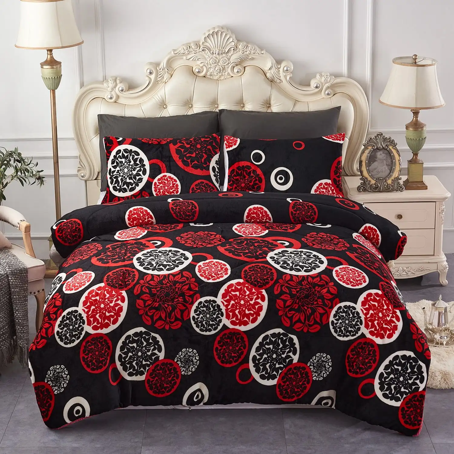 

Sherpa Fleece Blanket 3-Piece, Reversible Winter Warm Bed Blanket, Queen, 75X83