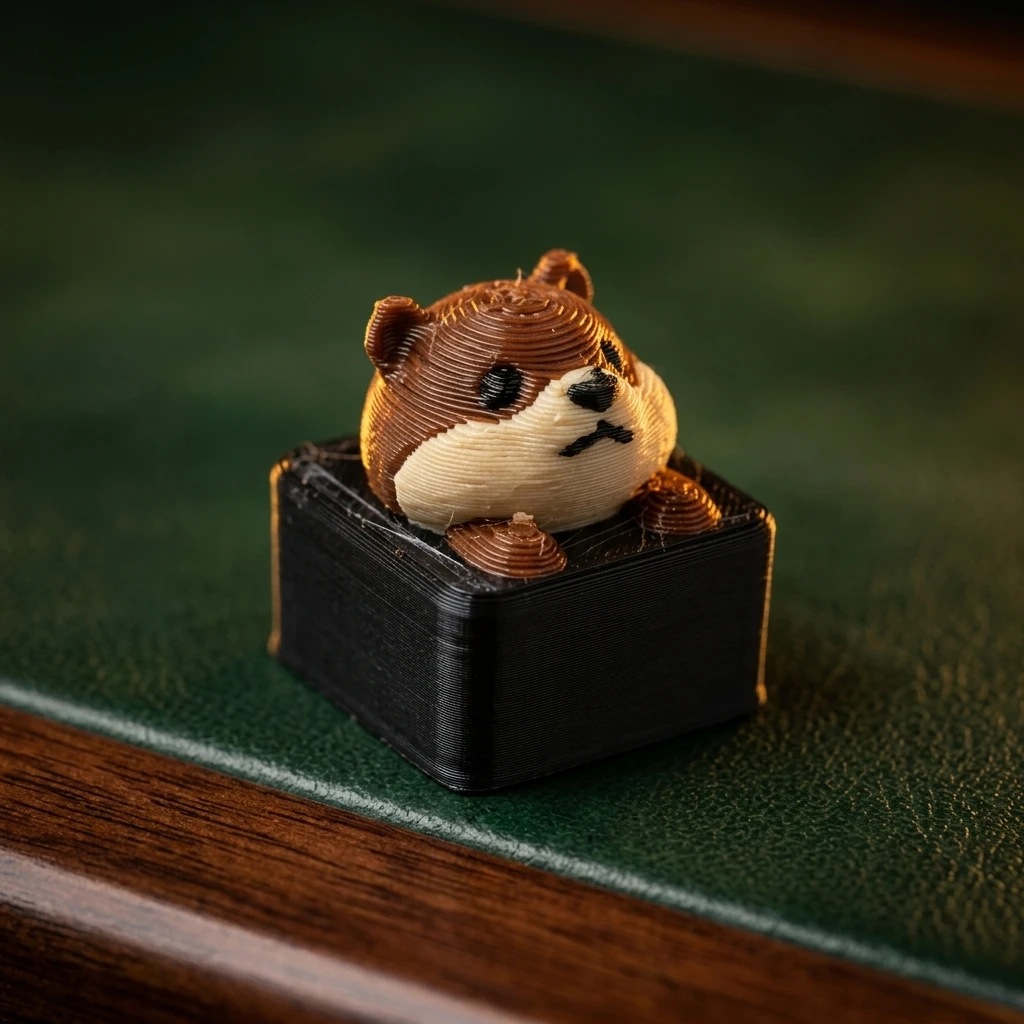 Cute Otter Artisan Keycap 3D Printed Kawaii Sea Otter Keycap for Cherry MX Switch Mechanical Gaming Keyboard Desk Decor Gift