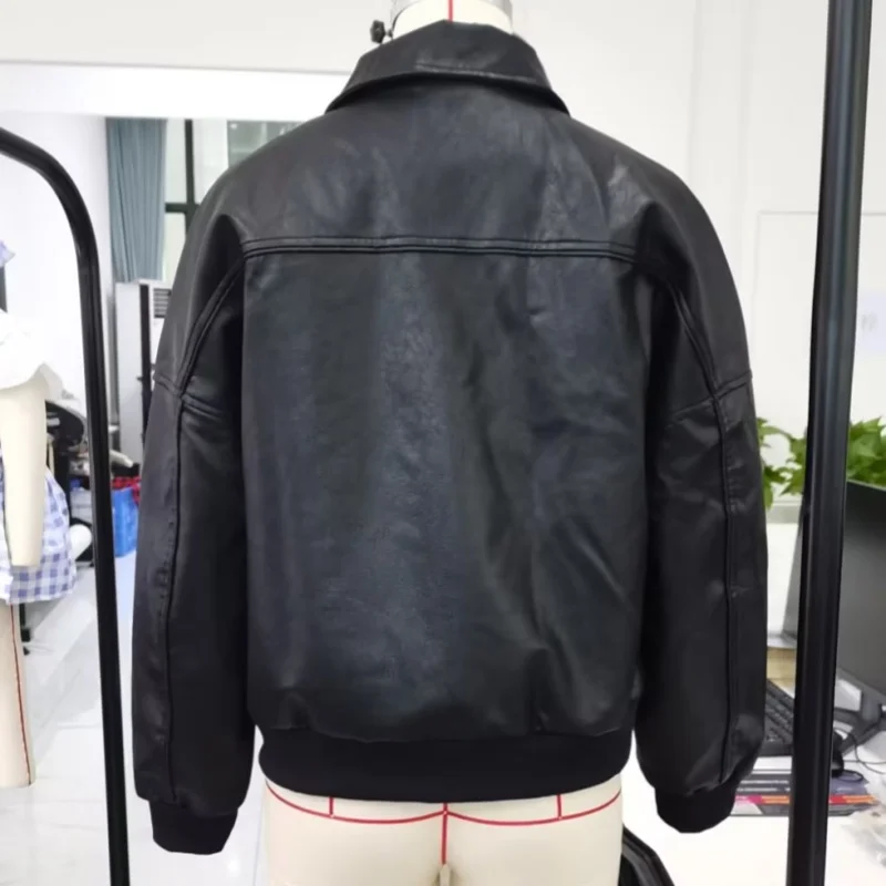 

Женская винтажная куртка-бомбер большого размера из искусственной кожи на молнии, мотоциклетные пальто с длинными рукавами и заниженными плечами, пальто в стиле панк, верхняя одежда