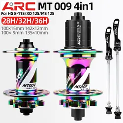 ARC MT009 4 IN 1 MTB Bike Hub Bicycle Hubs 6 Pawls 114T 100x15mm / 9mm 142x12mm 135x9mm 32H HG XD MS For K7 8 9 10 11 12 Speed