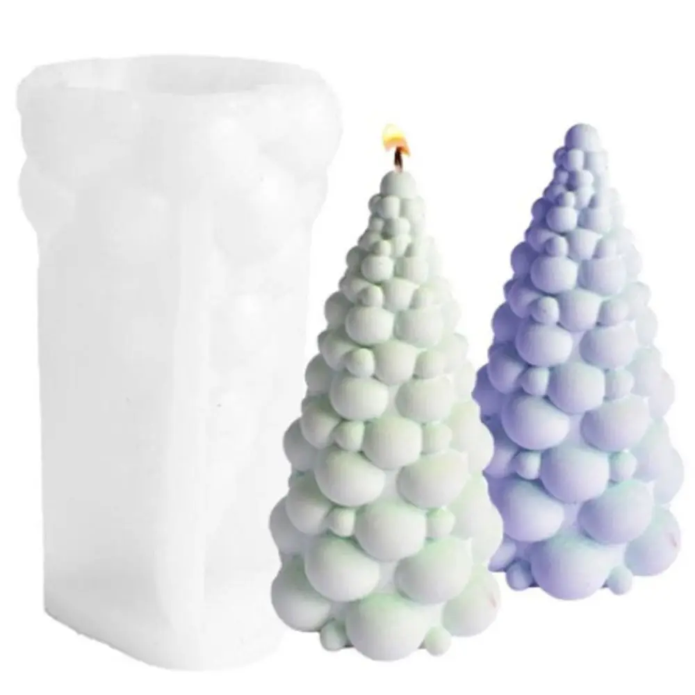 Forma de árbol de Navidad inodoro para hacer velas, para fiesta, hogar, Nochebuena, decoración de cena, molde de jabón, decoración del hogar, molde de vela, molde de silicona