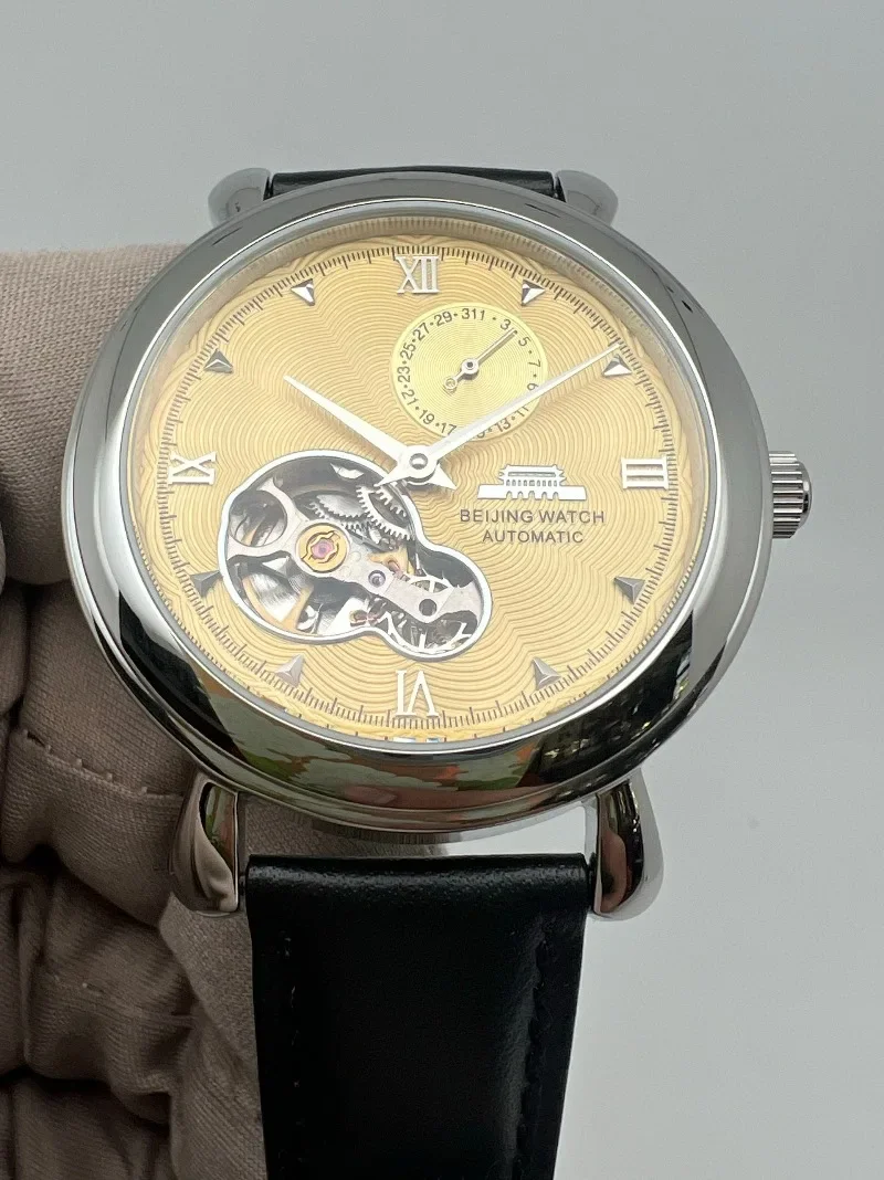 Beijing Brand Watch Dazzling Calendar Series Orange Dial Automatic Mechanical Watch